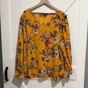 Zac & Rachel Woman Mustard Floral Blouse